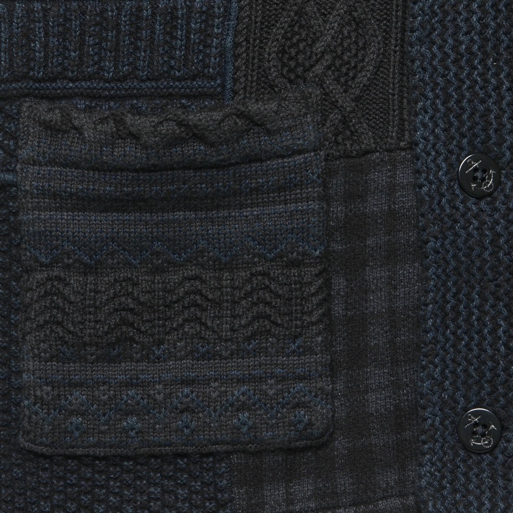 Ralph Lauren Double RL Patchwork Indigo cardigan … - image 1